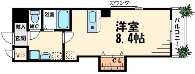 カシェット緑橋の間取り