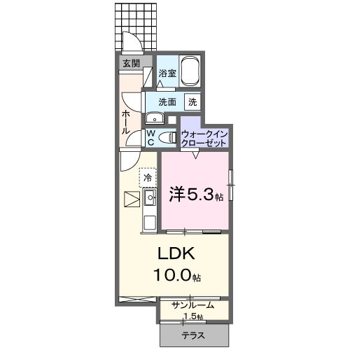 西条町田口アパート　Aの間取り