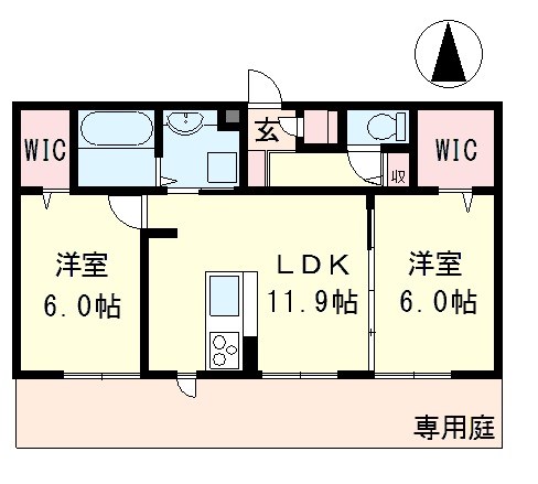 リート623Wの間取り