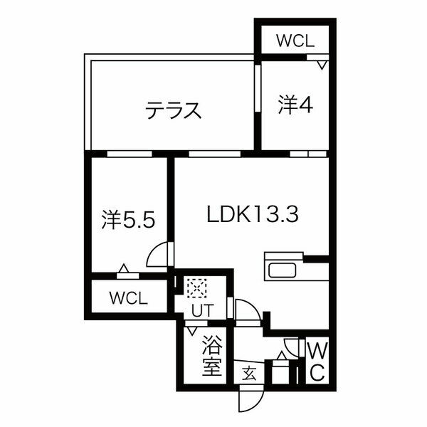 ブランシャールAS北16条Nの間取り