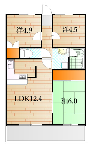 下関市上新地町のマンションの間取り