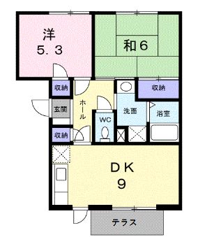 高松市西ハゼ町のマンションの間取り