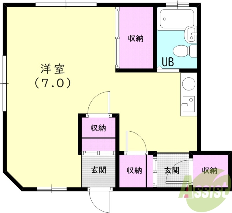 神戸市長田区片山町のアパートの間取り