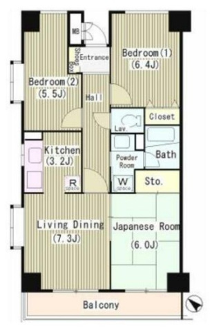 田園調布スカイライトマンションの間取り