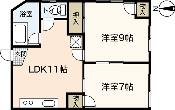 広島市中区十日市町のマンションの間取り