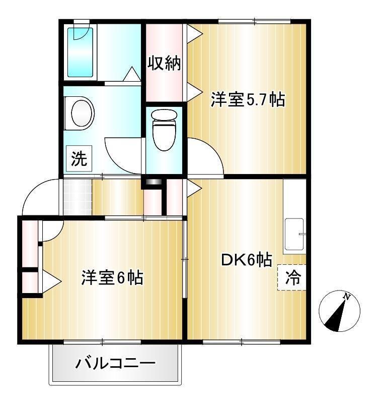 リトルタウンオオヤマＢの間取り