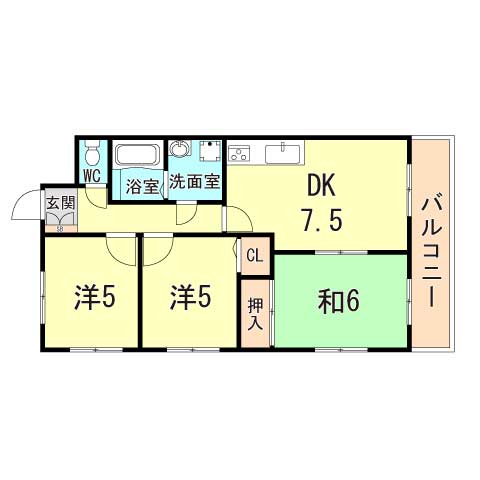 明石市野々上のマンションの間取り