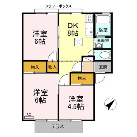 サンフェリカ茶畑Aの間取り