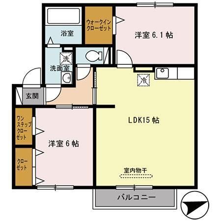 寝屋川市太秦東が丘のアパートの間取り