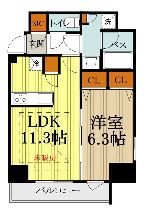 八王子市新町のマンションの間取り