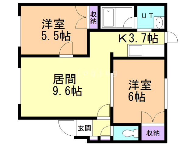 札幌市西区西野三条のマンションの間取り