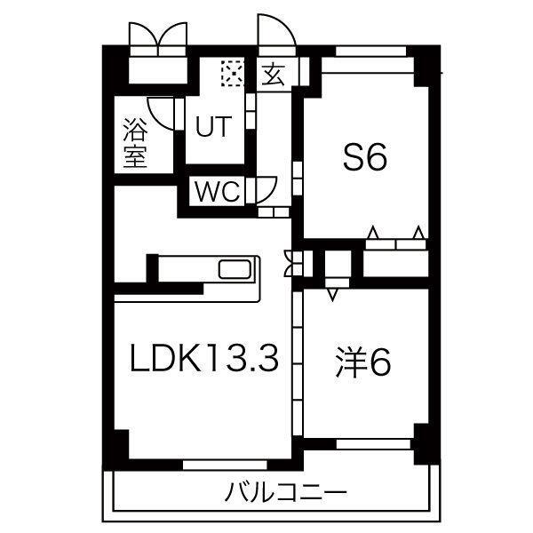 大阪市住吉区万代東のマンションの間取り