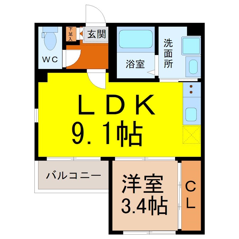 名古屋市緑区大高町のアパートの間取り