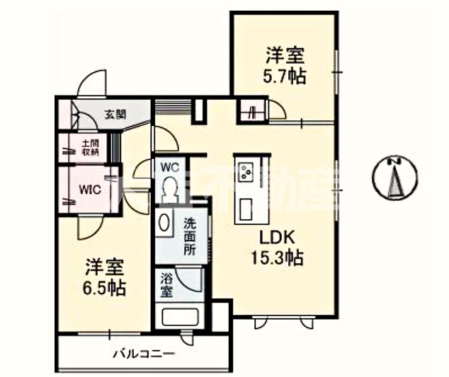 【岡山市北区十日市中町のアパートの間取り】