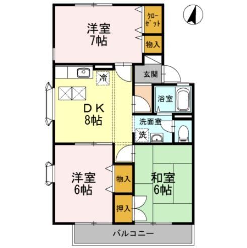 国分寺市高木町のアパートの間取り