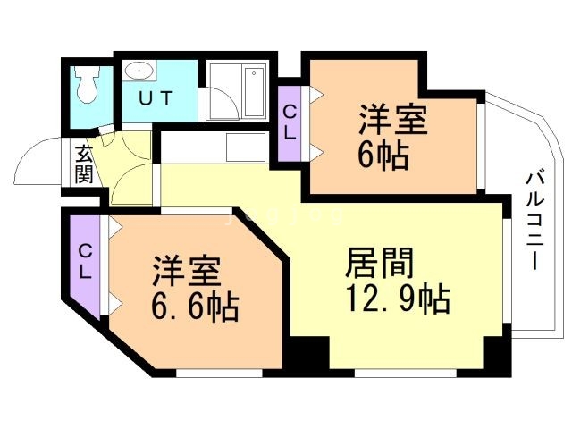 札幌市豊平区西岡三条のマンションの間取り