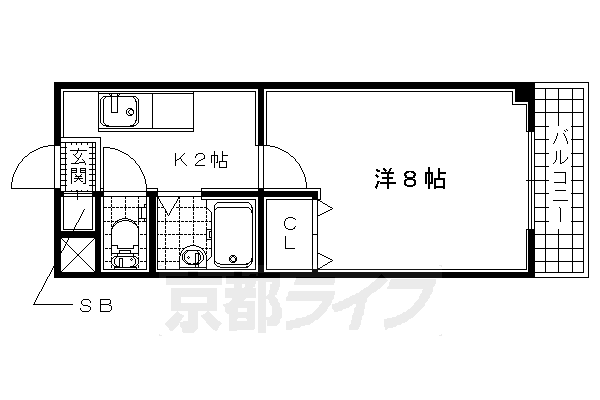 京田辺市草内法福寺のマンションの間取り