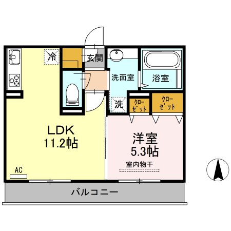 熊本市南区御幸笛田のアパートの間取り