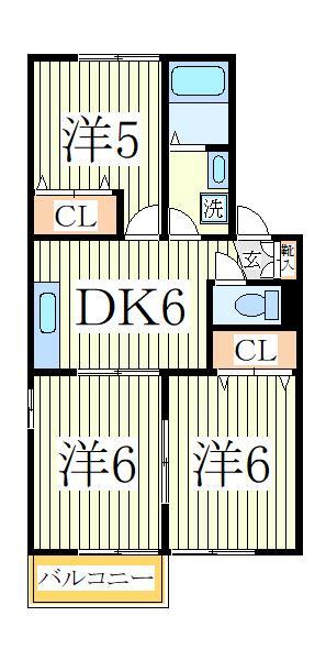 我孫子市中峠台のアパートの間取り