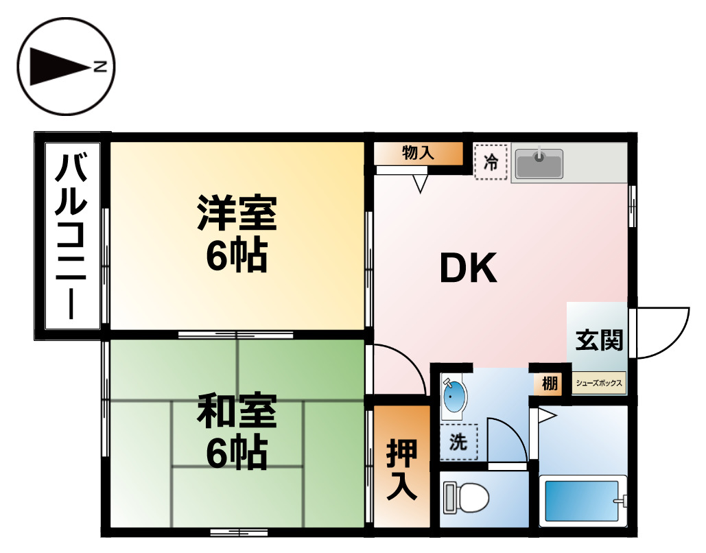 山武市新泉のアパートの間取り