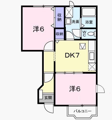 【安曇野市三郷明盛のアパートの間取り】