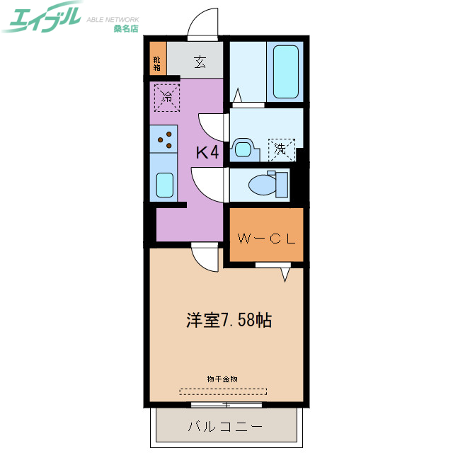 桑名市大字江場のアパートの間取り