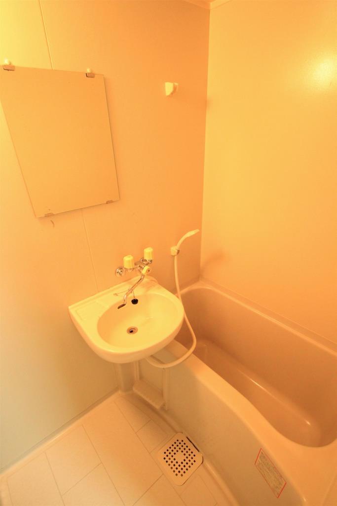 バス・シャワールーム　洗面スペースと鏡があるので便利です♪