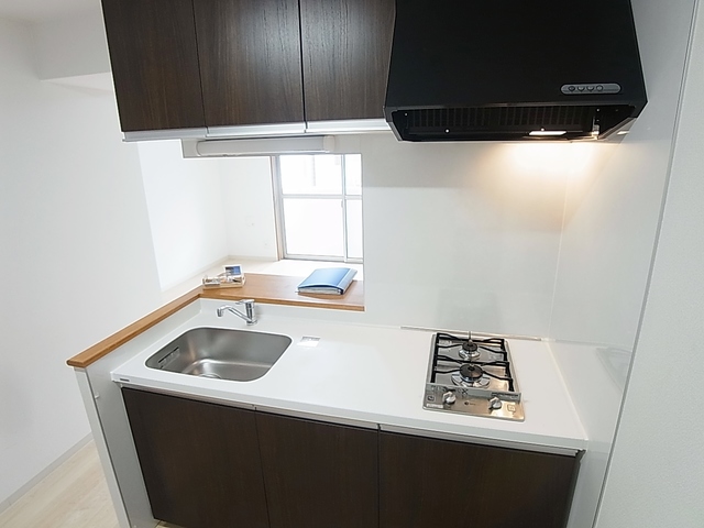 キッチン　カウンターキッチン。２口ガスコンロ付き。