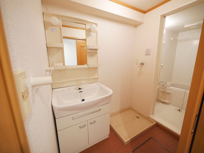 洗面設備　洗面化粧台・洗濯機置き場　※写真は別部屋のものになります。