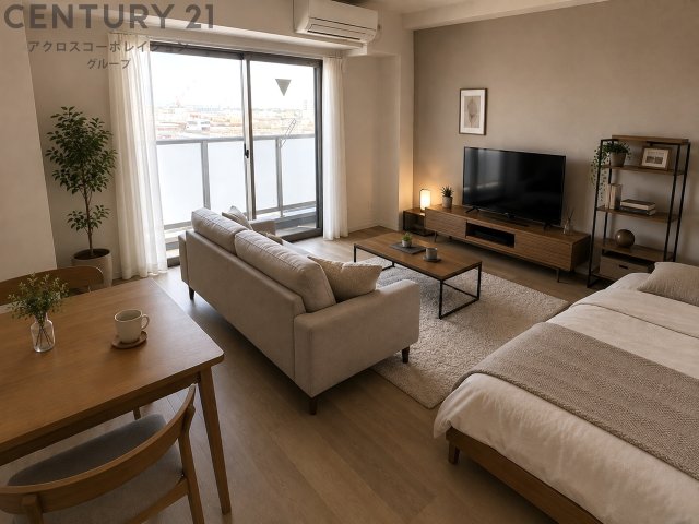 居室・リビング　画像中の家具はAIにより家具加工しているため付属しません