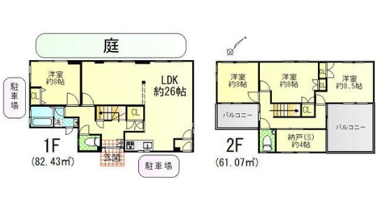 ＪＲ根岸線 山手駅 徒歩11分 2階建 築49年の間取り写真