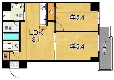 グランガーデン足代新町の間取り写真
