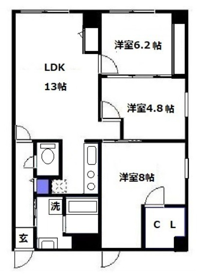 都営浅草線 蔵前駅 徒歩1分 10階建 築48年の間取り写真
