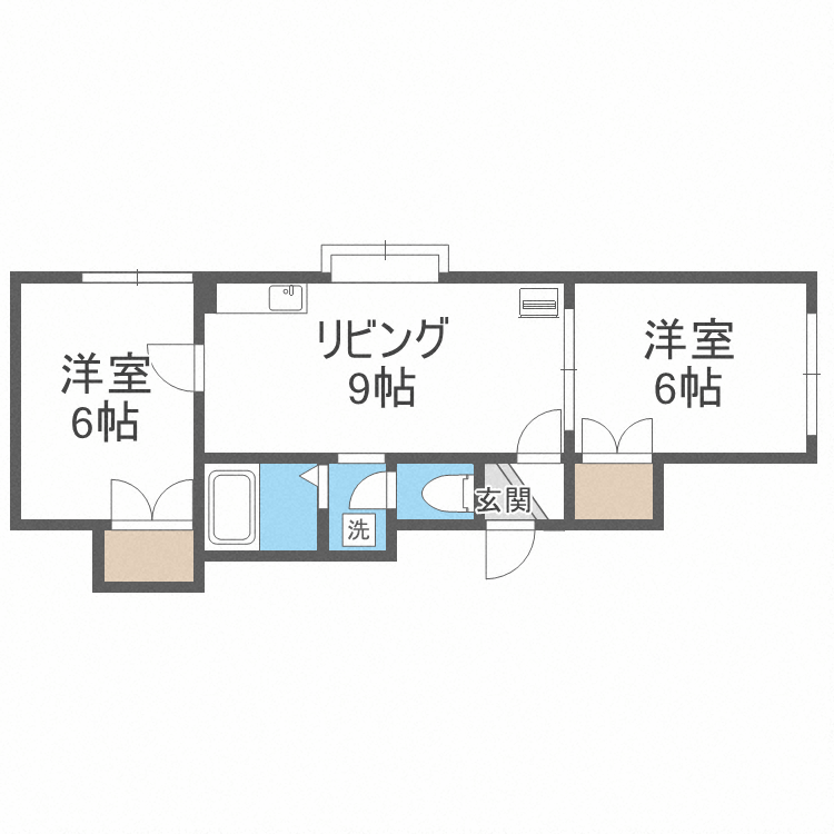 札幌市手稲区前田五条のアパートの間取り