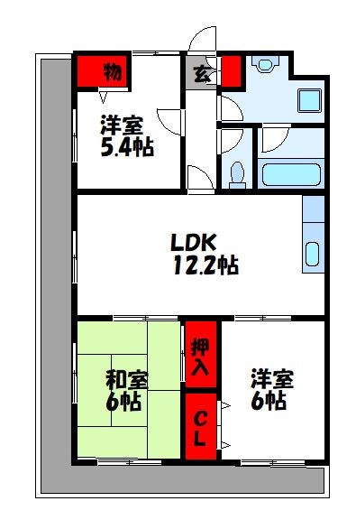 糟屋郡篠栗町大字尾仲のマンションの間取り