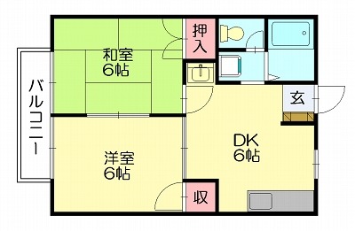 糟屋郡須惠町大字植木のアパートの間取り