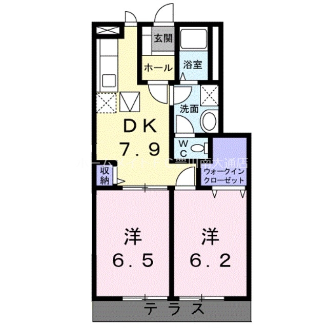 ファミールＨＡＫＵＨＯＵ　Ｂの間取り