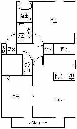 ひたちなか市大字武田のアパートの間取り