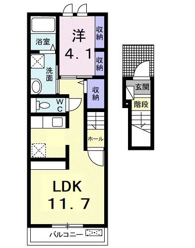 福島市松川町のアパートの間取り