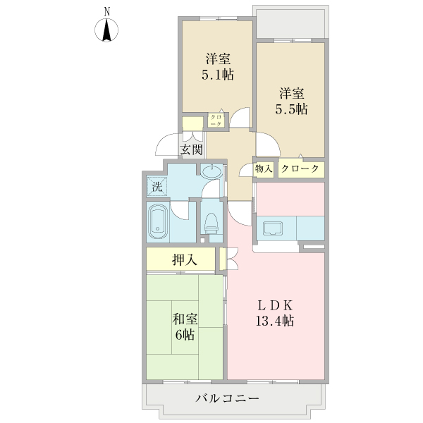 コート三ツ境の間取り