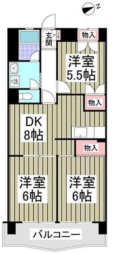 上尾市中妻のマンションの間取り