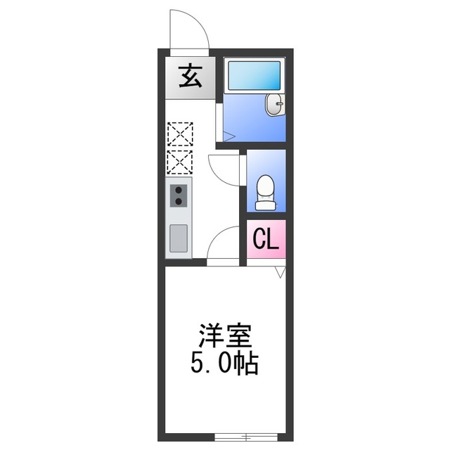 和歌山市本脇のアパートの間取り