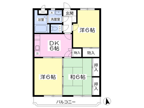 【ライフマンションＢ棟の間取り】