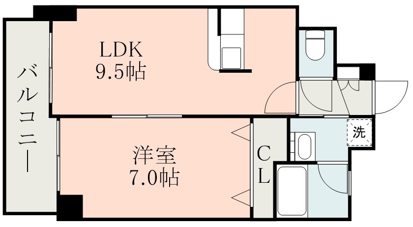 鹿児島市易居町のマンションの間取り