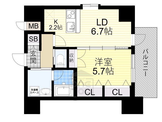 スプランディッド江坂駅前の間取り