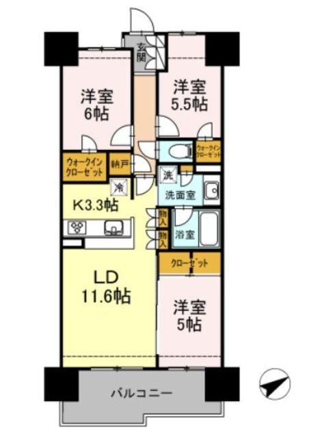 八王子市東浅川町のマンションの間取り