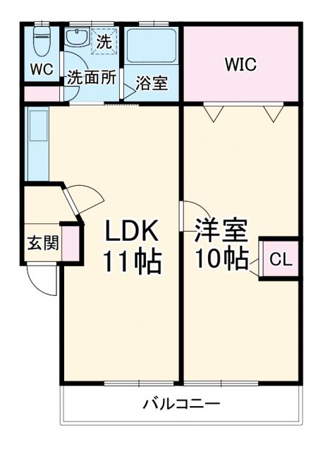 西尾市寄住町のアパートの間取り