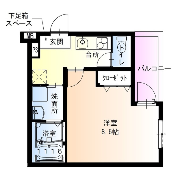 フジパレス百舌鳥八幡II番館の間取り