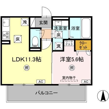 菊池郡大津町大字室のアパートの間取り