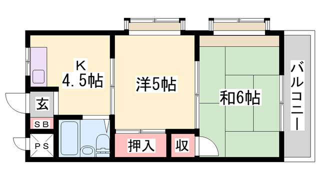 明石市小久保のマンションの間取り